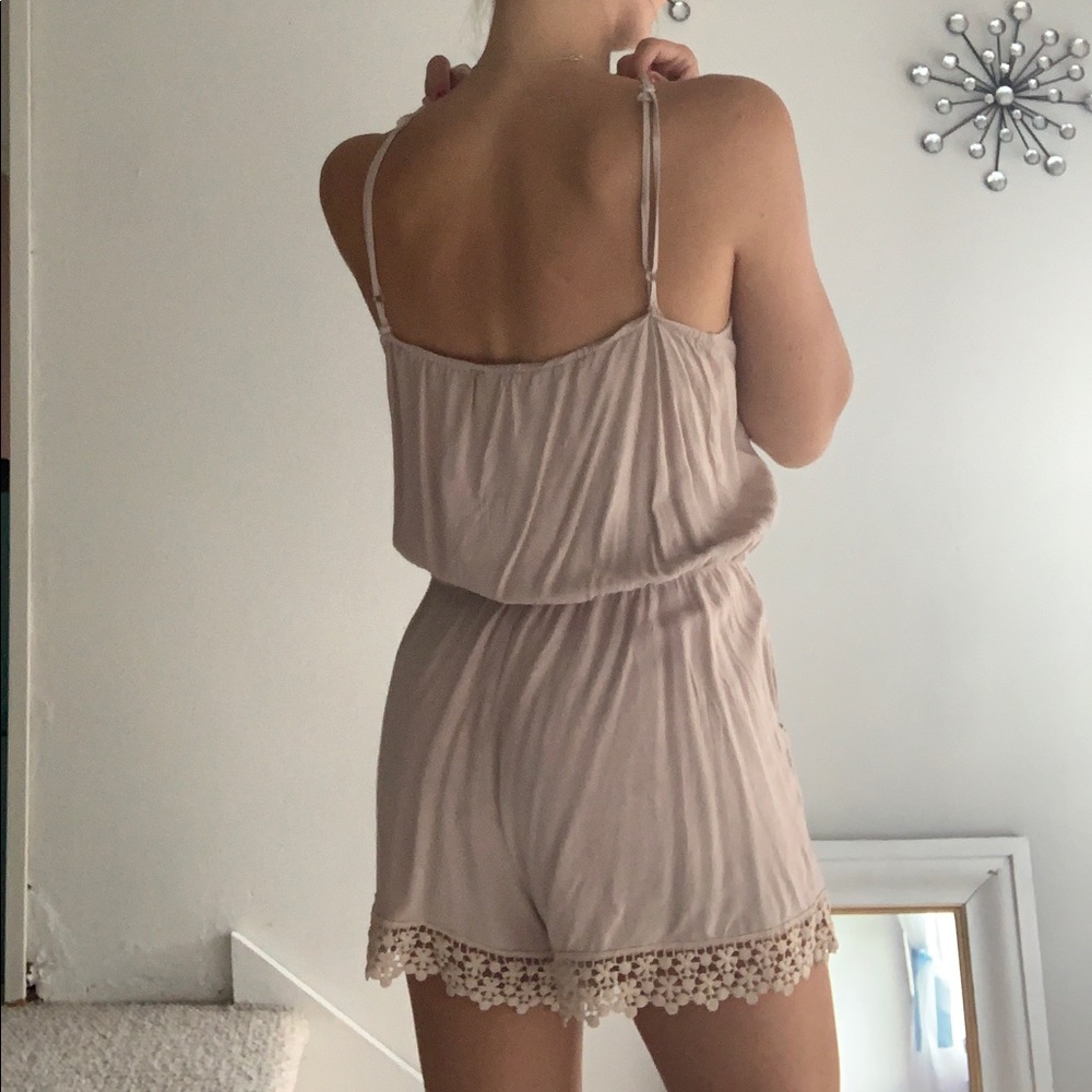Romper with Lace Trim
